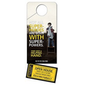 Extra Thick Laminated Plastic Door Hanger w/ 4"x2" Tear Off Portion